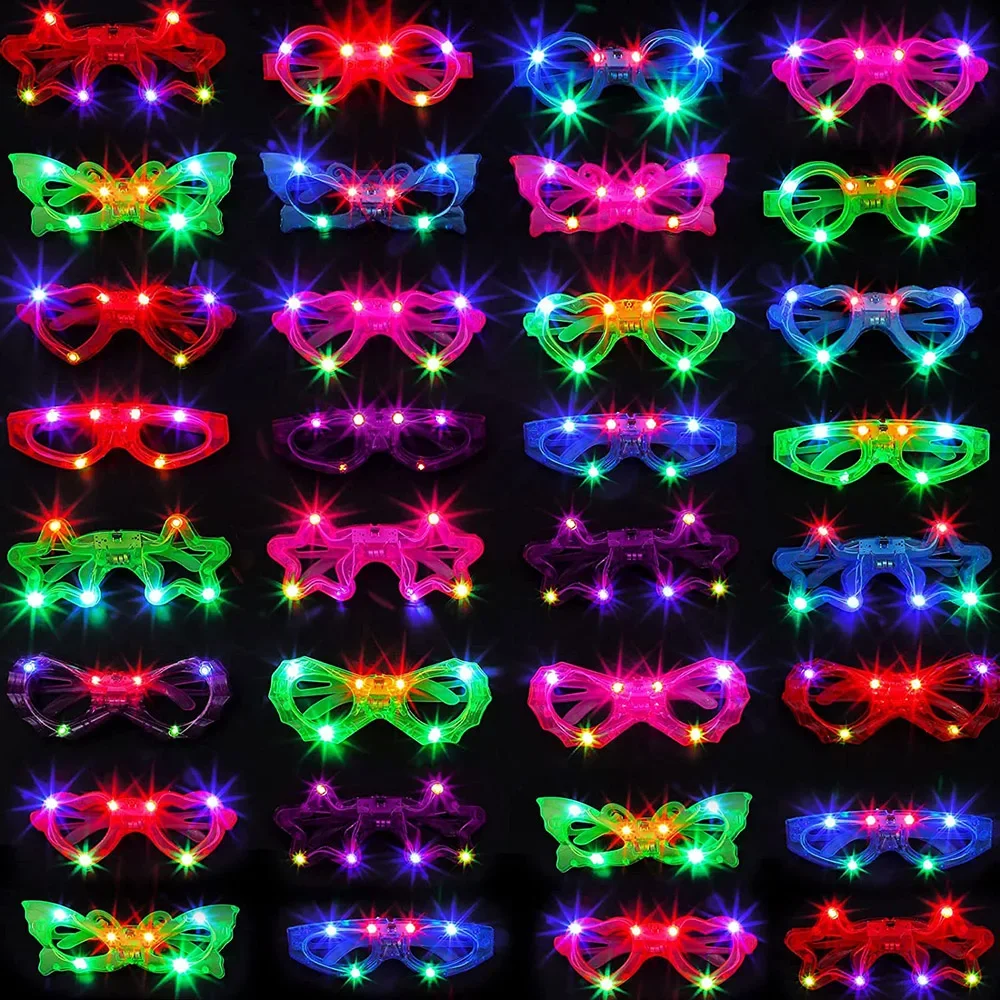 Glow In The Dark Party Glasses - Okulary LED Neonowe Świecące w Ciemności,