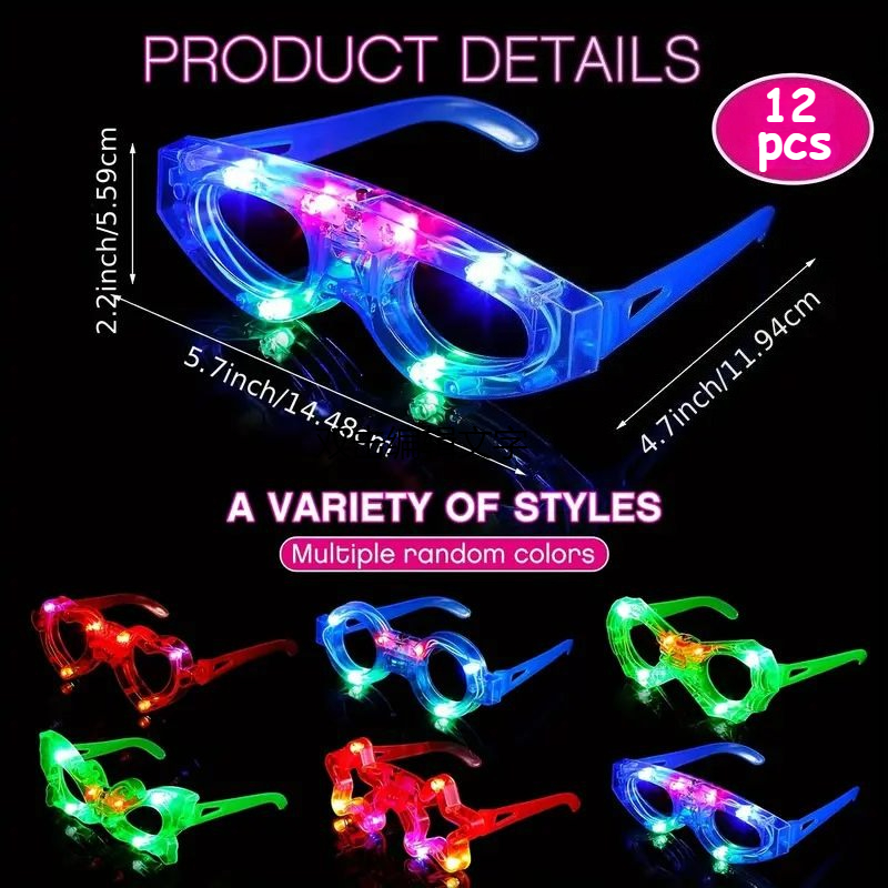 12 szt. świecących w ciemności – Glow In The Dark Party Glasses recenzja i cena