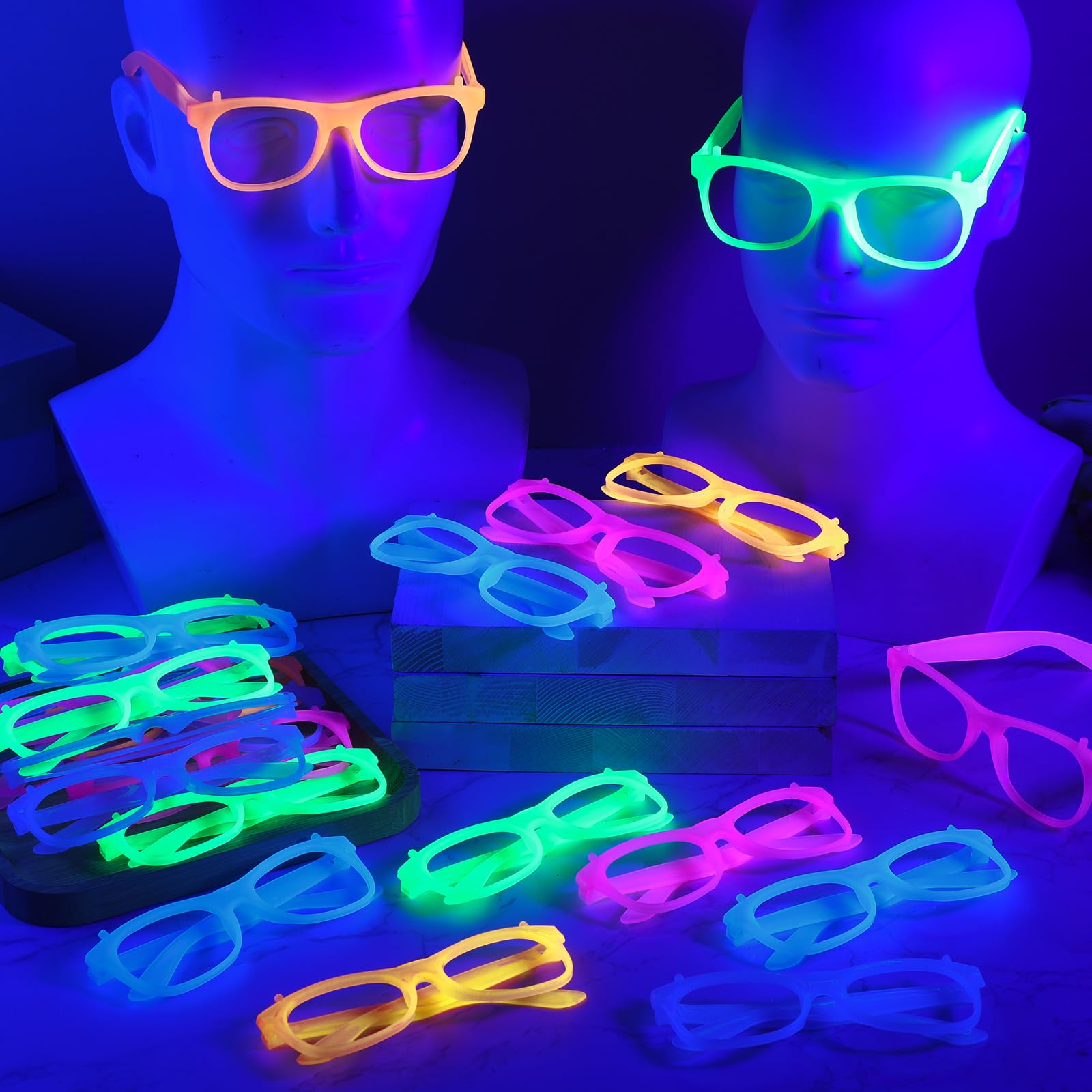 2/24 szt. Świecące w ciemności – Glow In The Dark Party Glasses recenzja i cena