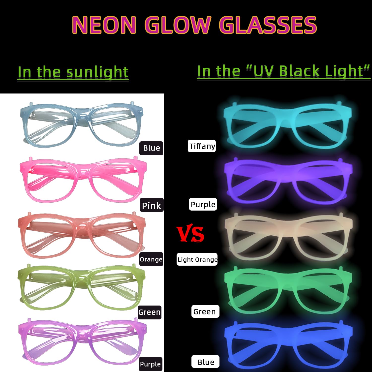 2/24 szt. Świecące w ciemności – Glow In The Dark Party Glasses recenzja i cena