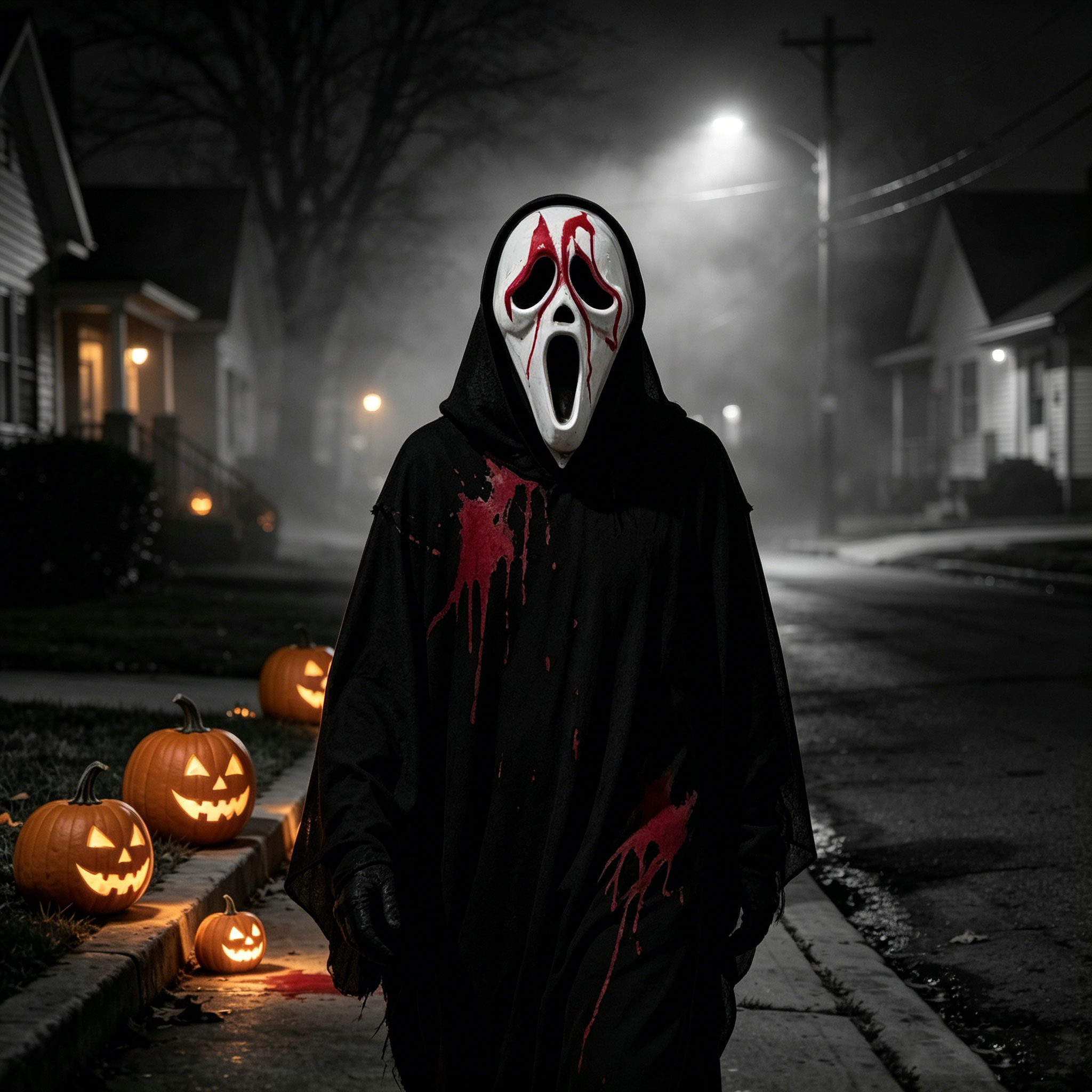 Maska ducha z czarną siatkową  – Led Purge Mask Halloween recenzja i cena